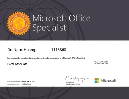 Luyện thi MOS & Chứng chỉ MOS Excel 2019