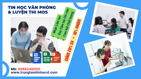 VT - Tuyển sinh Tin học văn phòng